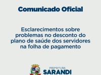 Esclarecimentos sobre problemas no desconto do plano de saúde dos servidores na folha de pagamento